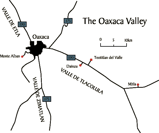 Map of the Oaxaca Valley